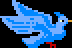 A blue bird taking off