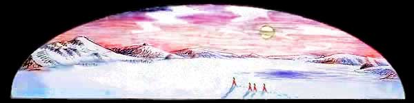 Trekking on the icefields of Mars as it slowly terraforms. Dream sketch by Wayan