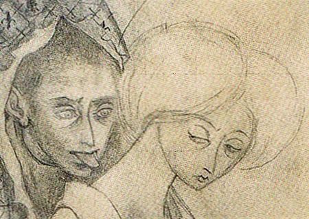 Detail of 'Presencia Inquietante', dream drawn 1959 by Remedios Varo.