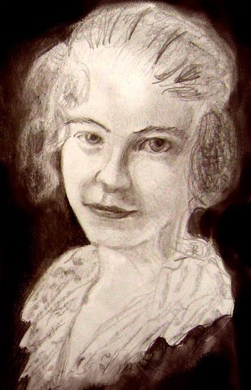 Sketch of my grandmother in the early 20th Century. Click to enlarge.