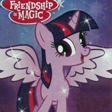 Twilight Sparkle, a winged unicorn who's the Princess of Friendship.
