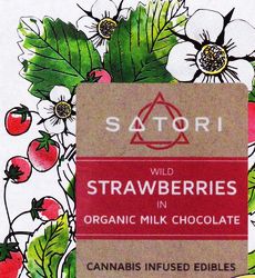Ad for pot-laced chocolate from a company called Satori.