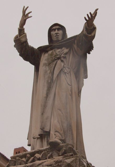 Savonarola, ascetic preacher; statue by Stefano Galletti, 1875.