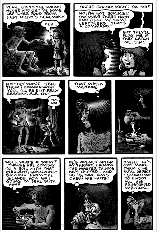 Recurring dream of being an ancient sculptor, by Jim Woodring.