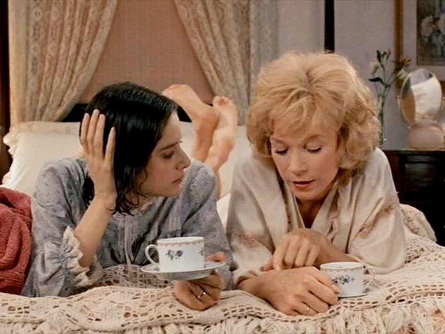 Still from 'Terms of Endearment'--Debra Winger & Shirley Maclaine on a bed.