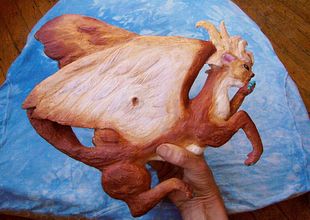 Sphinx; dream sculpture (clay) by Wayan. Click to enlarge.