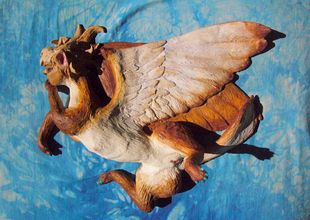 Sphinx; dream sculpture (clay) by Wayan. Click to enlarge.
