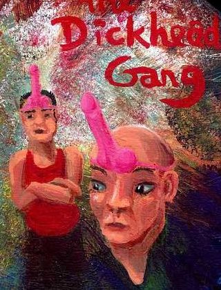 The Dickhead Gang, who strap pink dildos on their foreheads. Dream sketch by Wayan.