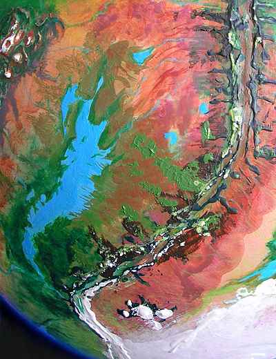 Orbital photo of the Zodanga Sea basin on Tharn, a mostly dry Marslike world-model.