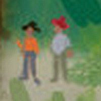 Two gunmen in the mountains; detail of dream sketch by Wayan.