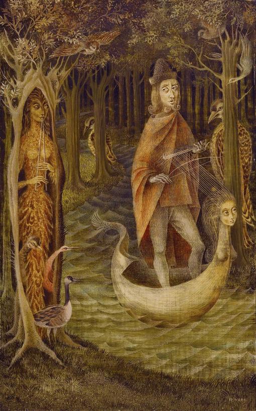'Troubador/Trovador', painted 1959 by Remedios Varo. Click to enlarge.