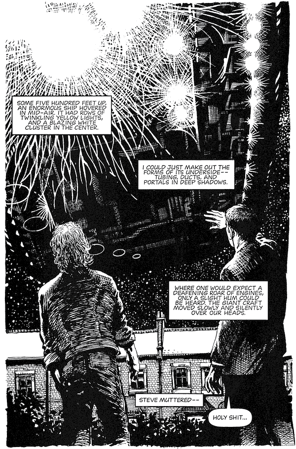 Page 4 of 'UFO POV', an autobiographical comic by Barry Windsor-Smith.