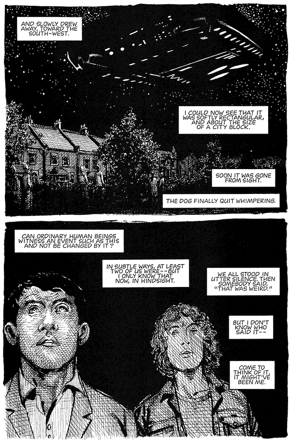 Page 6 of 'UFO POV', an autobiographical comic by Barry Windsor-Smith.