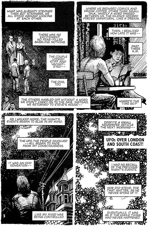 Page 7 of 'UFO POV', an autobiographical comic by Barry Windsor-Smith.