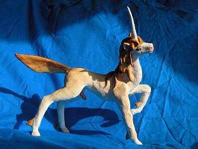 A randy unicorn stallion, profile: sculpture. Click to enlarge.