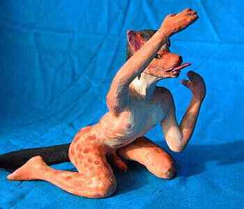 A wolf-satyr: sculpture. Click to enlarge.
