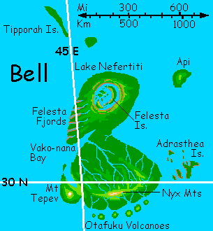 Map of Bell region, on terraformed Venus.