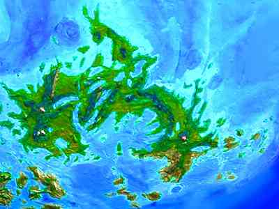 Orbital photo of East Lada, on Venus after terraforming.