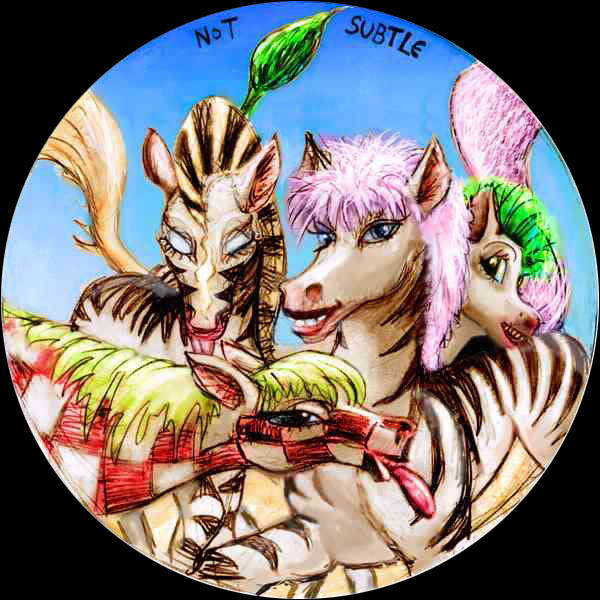 Zebras with punk manes, permed tails and dyed coats.
