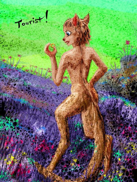 ; sketch of a dream by Wayan. Click to enlarge.