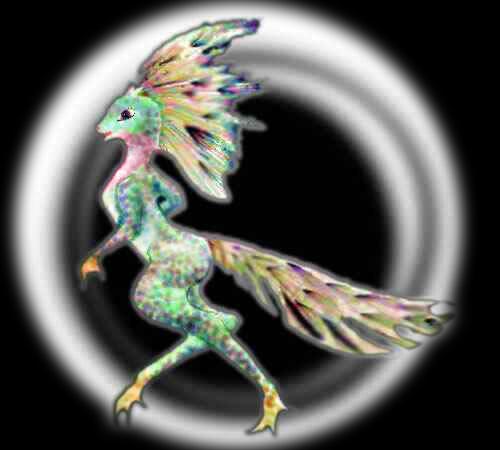 I dreamed I was a crested green saurian with white flanks, rose belly and throat.