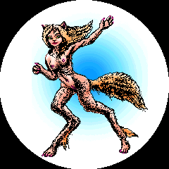 Sketch of the writer's muse, a female satyr.